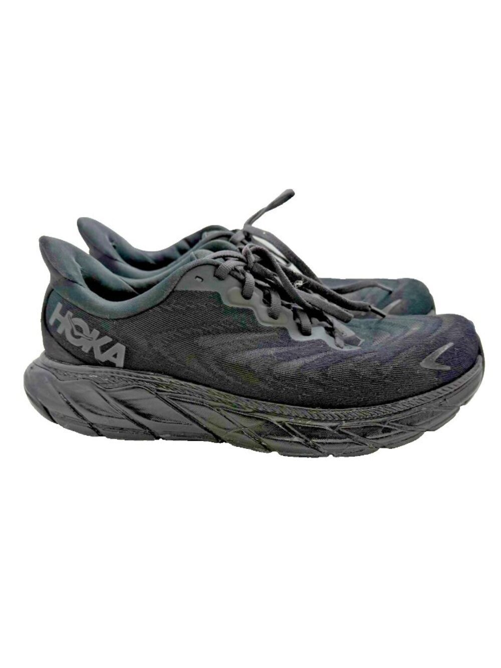 HOKA Arahi 6 Running Shoes Women Size 9.5 Black White Stability Road 1123195BWHT